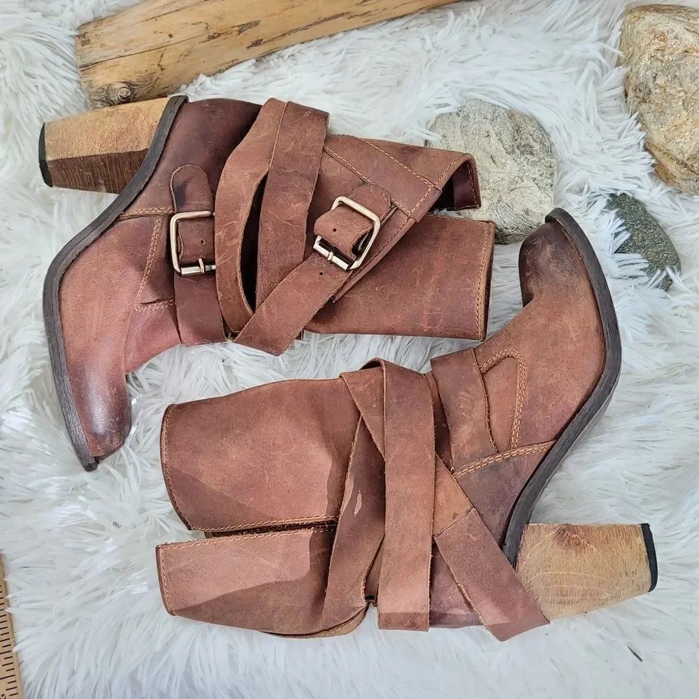 Jeffrey campbell Ibiza strappy slouchy mid calf heeld booties